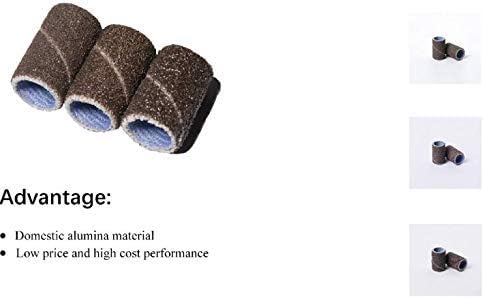 PANA 100 Pieces Nail Sanding Bands Professional Nail Manicure Great Fit for Nail Drill Bits for Acrylic Nails (80 Grit, Brown)