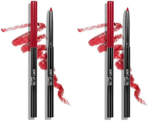 wet n wild Lip Liner Perfect Pout Matte Retractable Gel Lip Liner Pencil, Red The Scene (Pack of 2)