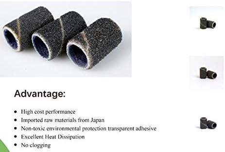 PANA 100 Pieces Nail Sanding Bands Professional Nail Manicure Great Fit for Nail Drill Bits for Acrylic Nails (150 Grit, Black)