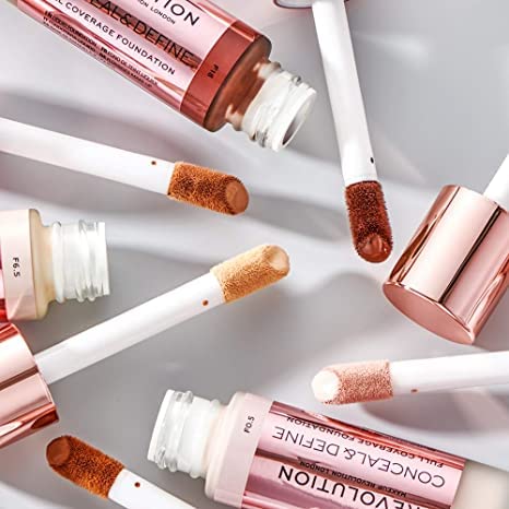 Makeup Revolution Conceal & Define Foundation, Cream Foundation Cruelty-Free, F10, 23ml