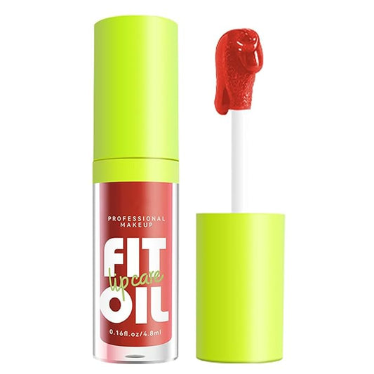 Hydrating Lip Oil, Big Brush Head Lip Glaze Shiny Transparent Lip Glow Oil, Nourishing & Non-sticky Long Lasting Fresh Clear Smooth Lip Care Plumping Lip Oil (# 08)