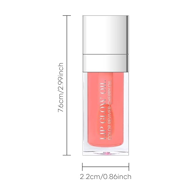 Hydrating Lip Glow Oil, Plumping Moisturizing Lip Oil Gloss, Smooth Lip Lines Plump Lip,Transparent Plumping Clear Glossy Tinted Balm Care 0.2Fl oz #Pink