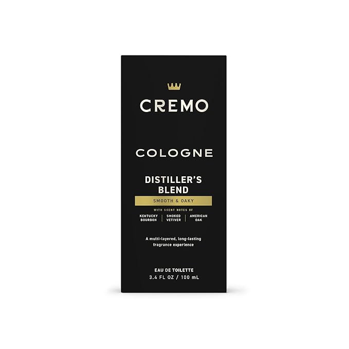 Cremo Cologne for Men - Distillers Blend Mens Cologne Spray - A Combination of Kentucky Bourbon, Smoked Vetiver and American Oak, Fragrances For Men, 3.4 Fl Oz
