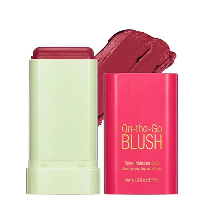 Soft Creamy Blush Stick,On-the-Go Blush,2-in-1 Cheek and Lip
