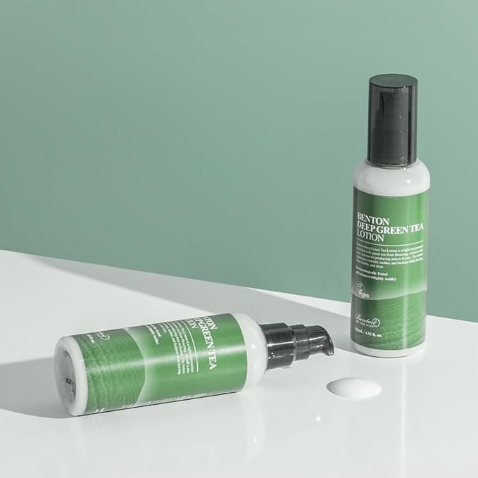 BENTON Deep Green Tea Face Moisturizer 4.05 fl.oz | Hydrating Korean Green Tea Face Lotion | Soothing & Refreshing Moisturizer for Acne Prone Skin