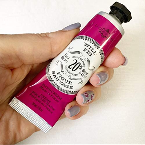 La Chatelaine 20% Shea Butter Hand Cream Travel Size, Organic Argan Oil, Moisturizing, Nourishing, Repairing, Extra-Rich Hand Lotion, Made in France, Paraben Free, 1 oz / 30ml (Wild Fig)
