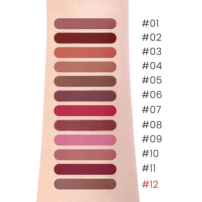 Silky Smooth Retractable Matte Lip Liner Pencil, Taupe Lip Liner Long-Lasting Creamy Formula for Shaping & Sculpting Lips, Matte Velvet Pigmented Lip Liner Crayon Lipstick 12#