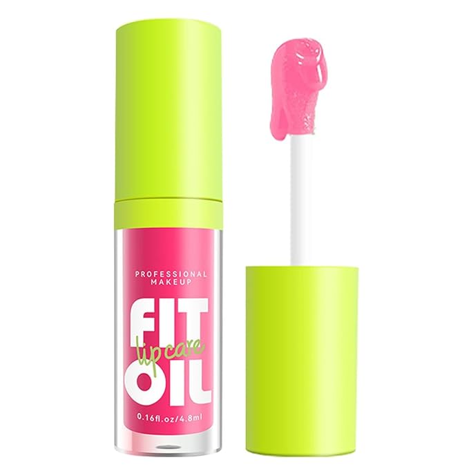 Hydrating Lip Oil, Big Brush Head Lip Glaze Shiny Transparent Lip Glow Oil, Nourishing & Non-sticky Long Lasting Fresh Clear Smooth Lip Care Plumping Lip Oil (# 02)