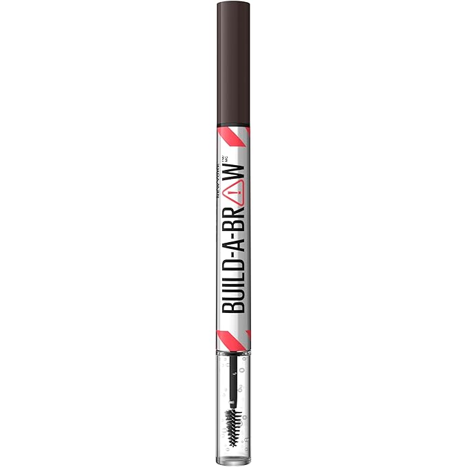 Maybelline Build-A-Brow 2-in-1 Brow Pen and Sealing Eyebrow Gel, Eyebrow Makeup for Real-Looking, Fuller Brows, Ash Brown, 1 Count