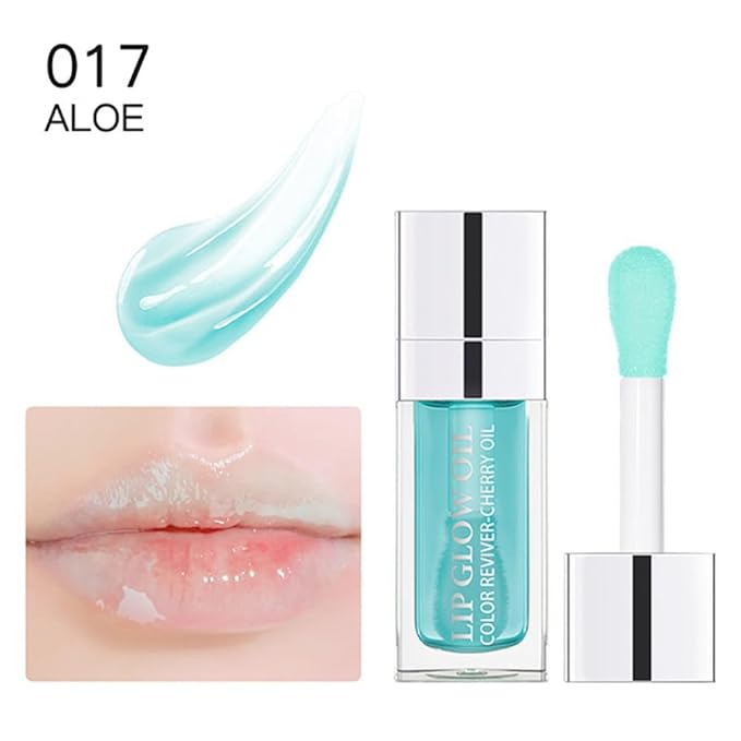 Hydrating Lip Glow Oil, Moisturizing Lip Glow Oil, Nourishing Glossy Transparent Lip Oil, Plumping Lip Oil, Lip Balm, Non-sticky Tinted Toot Lip Balm for Lip Care (ALOE) 0.2 OZ