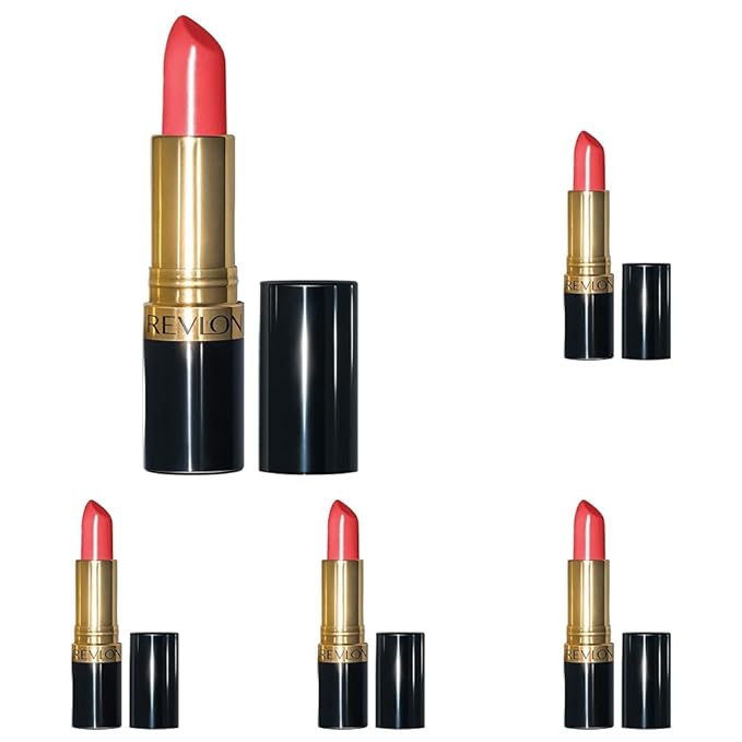 REVLON Super Lustrous Lipstick, Lip Makeup Gift, Stocking Stuffers for Women, Creamy, Moisturized Feel in Reds & Corals, Fearless (774), 0.15 oz (Pack of 5)