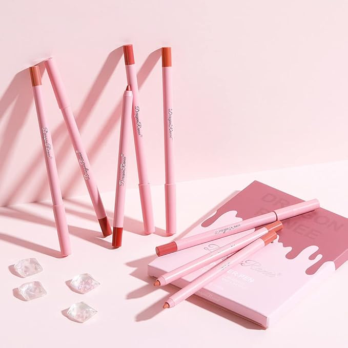 Matte Lip Liner Pencil Set,12 Colors Natural Nude Long