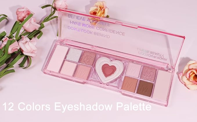 12 Colors Nude Natural Pink Matte Shimmer Eyeshadow