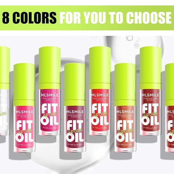 8 Colors Lip Oil Lip Glaze, Hydrating Lip Glow Oil Big Brush Head Shiny Moisturizing Lip Gloss, Long Lasting Non-sticky Fresh Transparent Tinted Plumping Lip Oil (# 04)