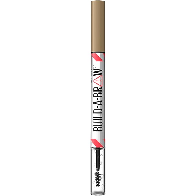 Maybelline Build-A-Brow 2-in-1 Brow Pen and Sealing Eyebrow Gel, Eyebrow Makeup for Real-Looking, Fuller Brows, Blonde, 1 Count