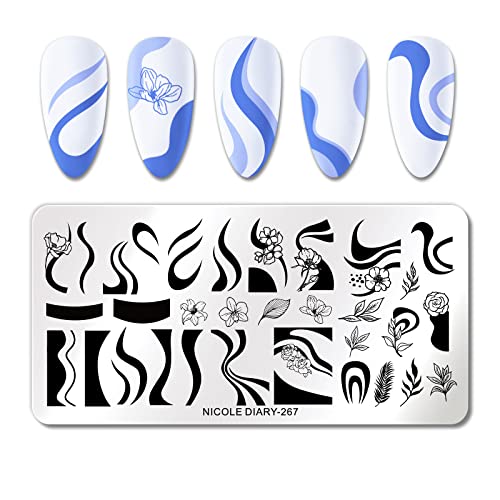 Nail stamping plates french wavy