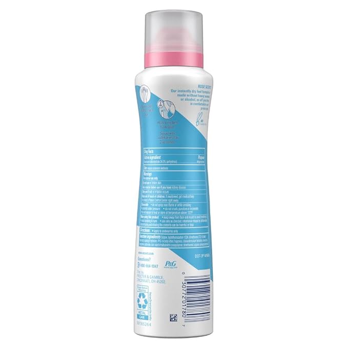 Secret Dry Spray Antiperspirant Deodorant for Women, 48hr Weightless Sweat & Odor Protection, Gentle on Skin, Wild Rose with Argan Oil Scent, 4.1 oz