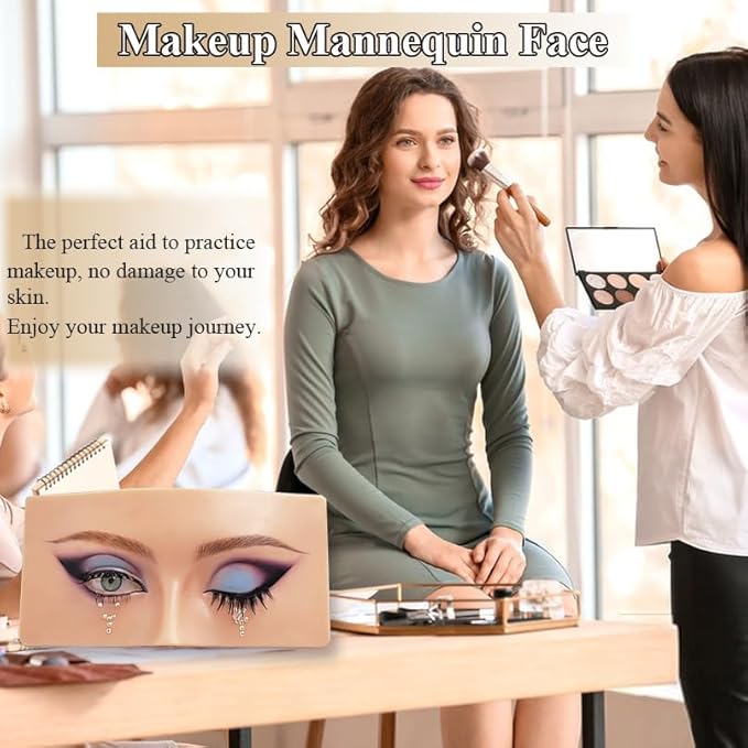 Makeup Practice Face, Makeup Mannequin Face with Makeup