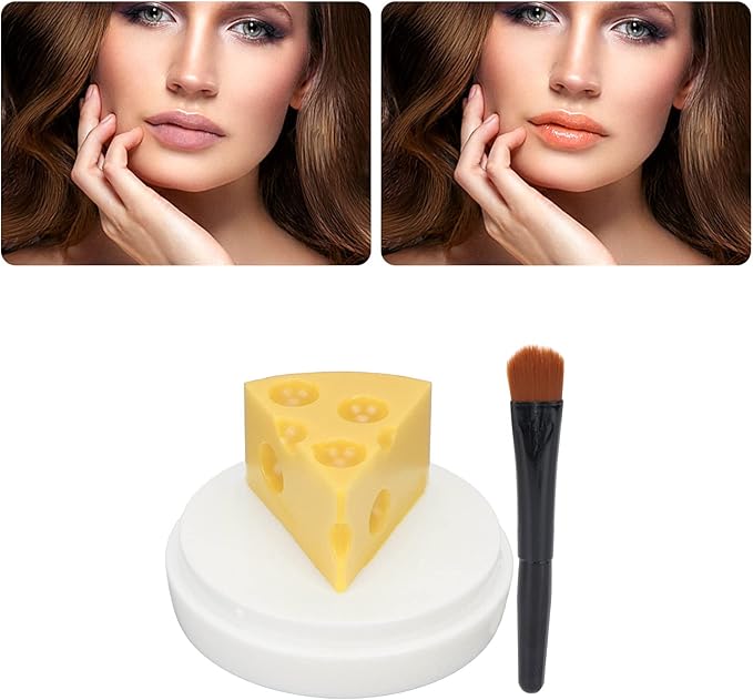 Cheese Shaped Lip Balm, Moisturizing Nourishing 0.3oz(02)