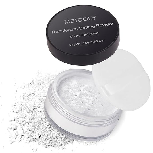 MEICOLY Talc-Free Setting Powder with Sifter,Long Lasting Loose