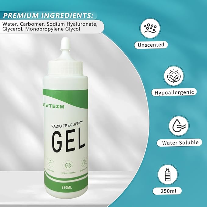 Hydrating Radio Frequency Gel, Facial Conductive Gel for Microcurent Body Contouring & Skin Tightening Pack of 1