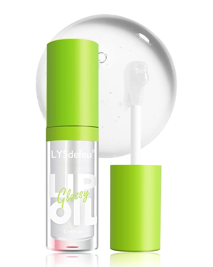 Hydrating Lip Glow Oil-1Pcs Tinted Plumping Lip Oil Gloss,Fat Oil Lip Gloss,Big Brush Head lip glaze,Clear Lip Gloss Plumping,Long Lasting Nourishing Non-sticky Fresh Lip Care Oil Drip for Women-01#