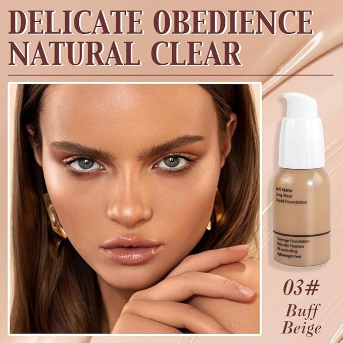 2Pcs Matte Liquid Full Coverage Foundation, Flawless Soft of 2)