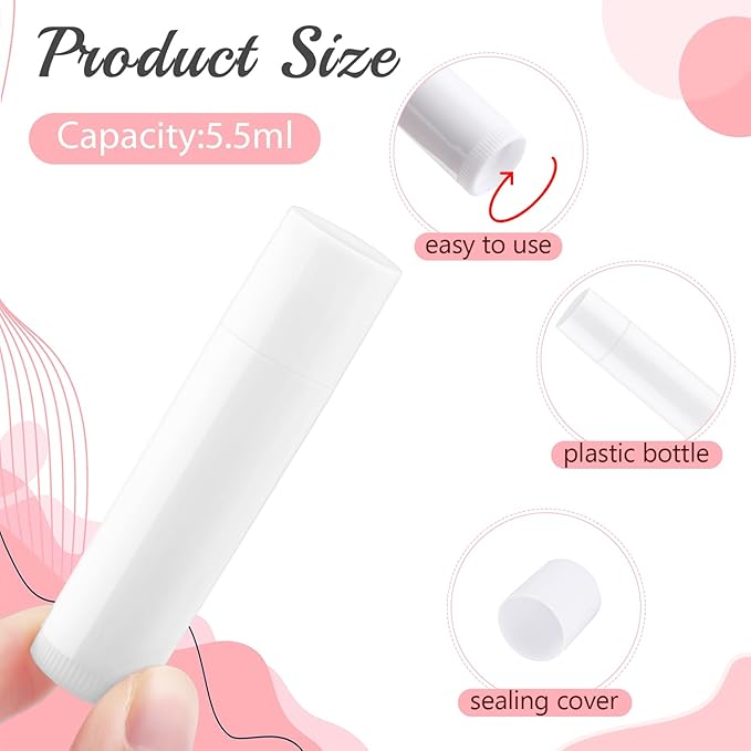 100 Pcs 5.5ml Bulk Empty Lip Balm