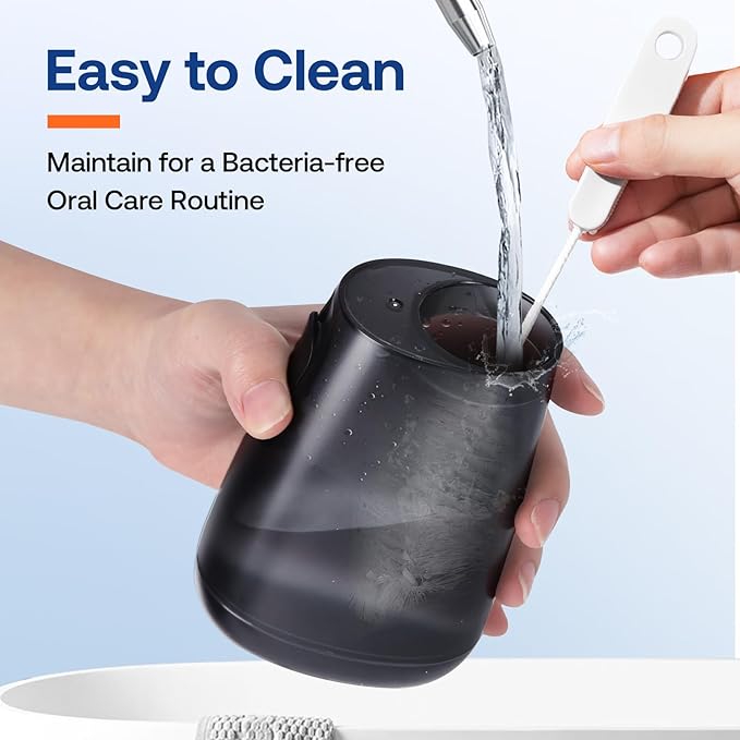 Bitvae Water Dental Flosser Pick for Teeth, Rechargeable Cordless Water Flosser, 3 Modes 5 intensities, 300ML Portable IPX7 Waterproof, 40 Days Powerful Battery Life for Home Travel, Black-Gold