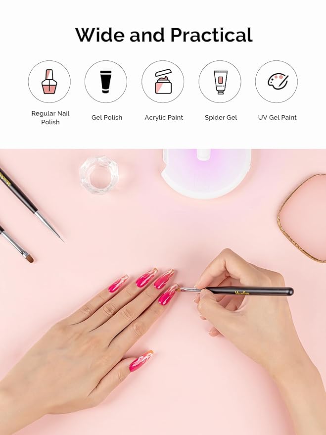 MelodySusie Nail Art Brushes Set,6pcs