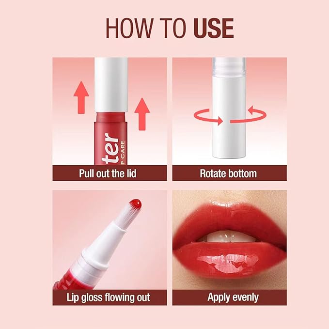 2 in 1 Nude Purple Shimmer lip gloss Lip Plumper Gloss Tinted Glitter Lipgloss Lipstick Moisturizing High Shine And Vegan Plumping Lip Gloss For Women Girls Long-Lasting Dry Lip Care base best(09 #)