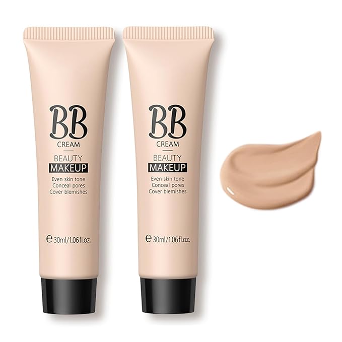 KWOLYKIM 2PCS Hydrating Makeup BB Cream, Tinted Moisturizer All Skin(Tan)
