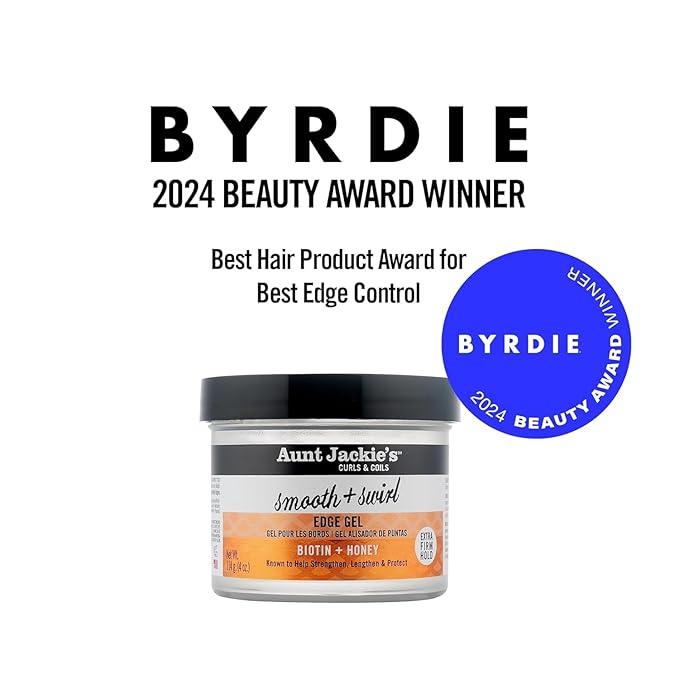Aunt Jackie's Award-Winning Braid + Twist Collection Smooth + Swirl Edge Gel with Extra Firm Hold, 4oz