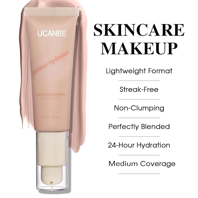 UCANBE Matte Liquid Foundation Makeup, Medium to Full fl. oz.