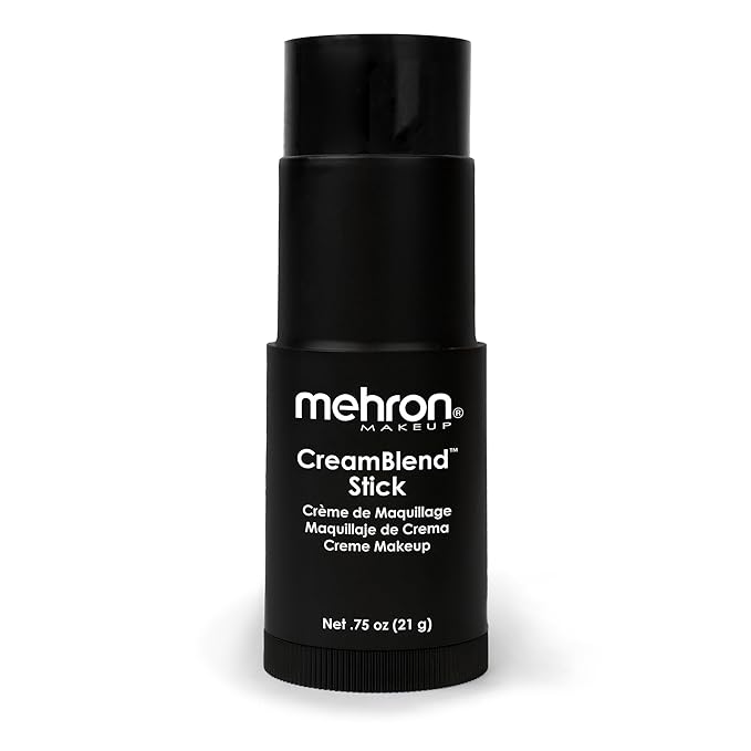 Mehron Makeup CreamBlend Stick | Face Paint, Body g) (Black) 75 oz