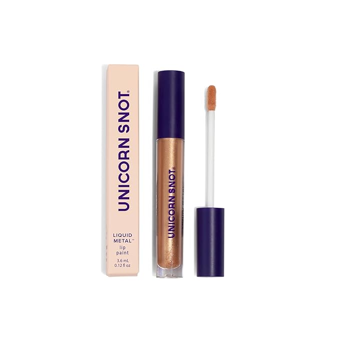 UNICORN SNOT Liquid Metal Lip Paint - Metallic Lip Gloss - Non-drying, Long-lasting Liquid Lipstick, Intense Pigment Color with Metallic Shimmer - Vegan, Cruelty-Free Makeup, Light Sand (Dune)
