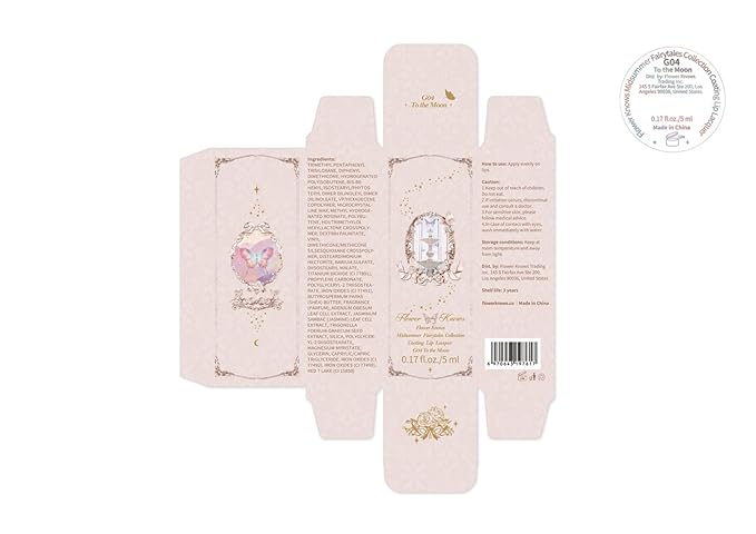 Flower Knows Midsummer Fairytales Lip Gloss-Glowy Moisturizing Coating Lip Lacquer-Hydrating Tinted Lip Oil for Girls&Women-Vegan & Cruelty Free-0.17Fl Oz(G04 To the Moon)