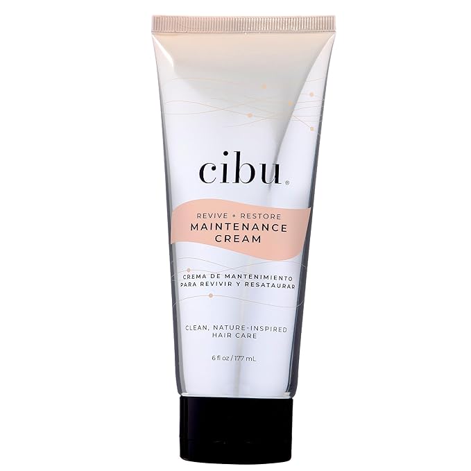 CIBU Revive and Restore Maintenance Cream | Heat Protectant for Hair with Oleic Acid, Linoleic Acid, Vitamin E & Vitamin K | Heat Protectant Cream to Fortify, Strengthen & Smooth Hair Strands | 6oz