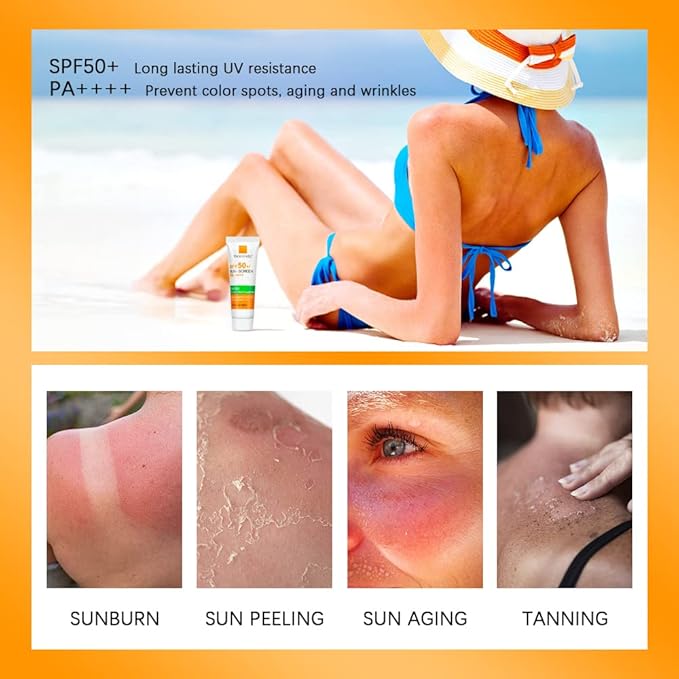 Hydrating Sunscreen, Face Sunscreen, Sunscreen for Face and Body, Tinted Sunscreen, Mineral Sunscreen, Sunblock, Body & Face Sunscreen Spf 50, Oxide, Titanium Dioxide, Hyaluronic Acid, Vitamin E Sunscreen for All Skin Types (1PCS)