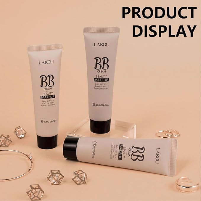 KWOLYKIM 2PCS Hydrating Makeup BB Cream, Tinted Moisturizer All Skin(Ivory)