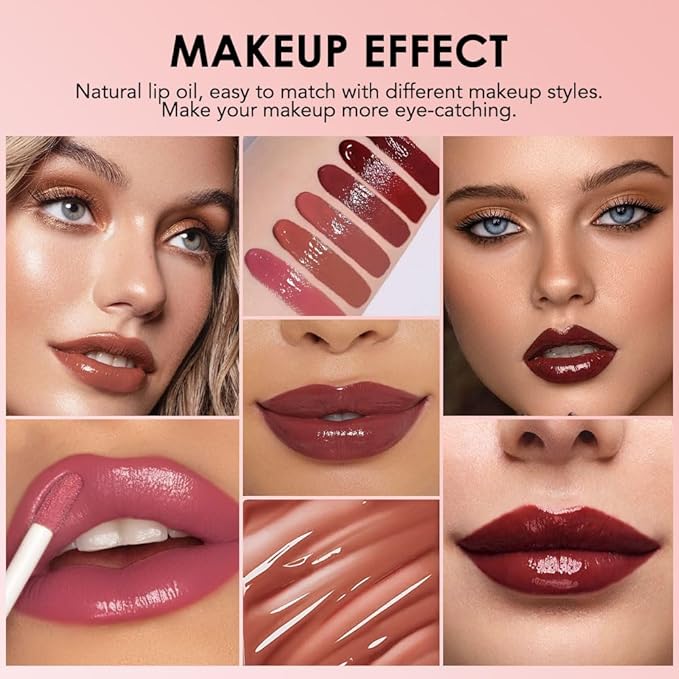 Hydrating Lip Glow Oil, Plumping Lip Oil, Tinted Lip Plumper Gloss,Younger-Looking Lips | Nourishing Long Lasting Non-Sticky Hydrating & Smoothing Lip Treatment Cruelty Free 09#