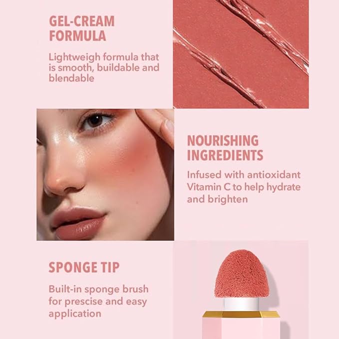Liquid Blush Makeup, Cream Blush for Cheeks, Waterproof