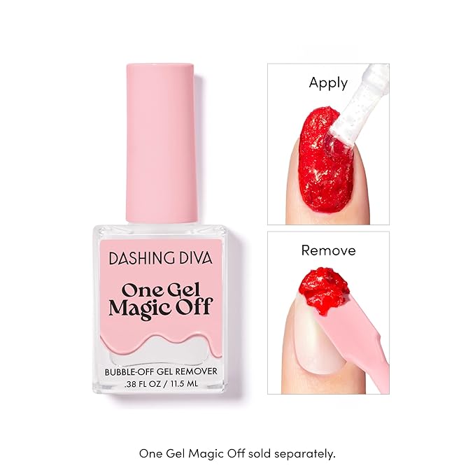 Dashing Diva One Gel Color & Magnetic Topper Duo - Smitten - Kitten & Iridescent Glitter Topper - 3-in-1 Base Coat, Nail Color & Top Coat - Gel Nail Polish Set