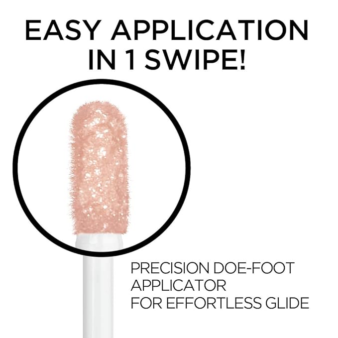 L'Oreal Paris Brilliant Eyes Shimmer Liquid Eye Shadow, Longwearing Lasting Shimmer, Crease Resistant, Flake-Proof, Precision Applicator, Quick Dry, Non-Greasy, Rose Gem, 0.1 oz.