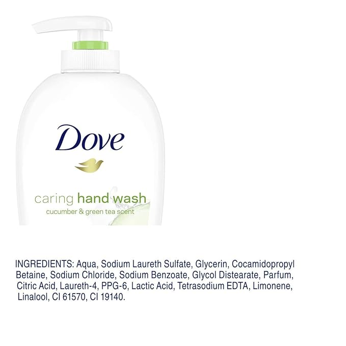 Dove Caring Hand Wash, Fresh Touch Cucumber & Green Tea, 8.45 Fl Oz (Pack of 6)