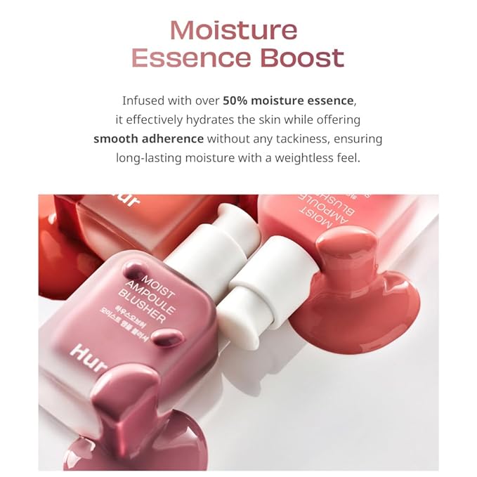 Moist Ampoule Blusher, Buildable Water-based Formula, Infused with 20ml