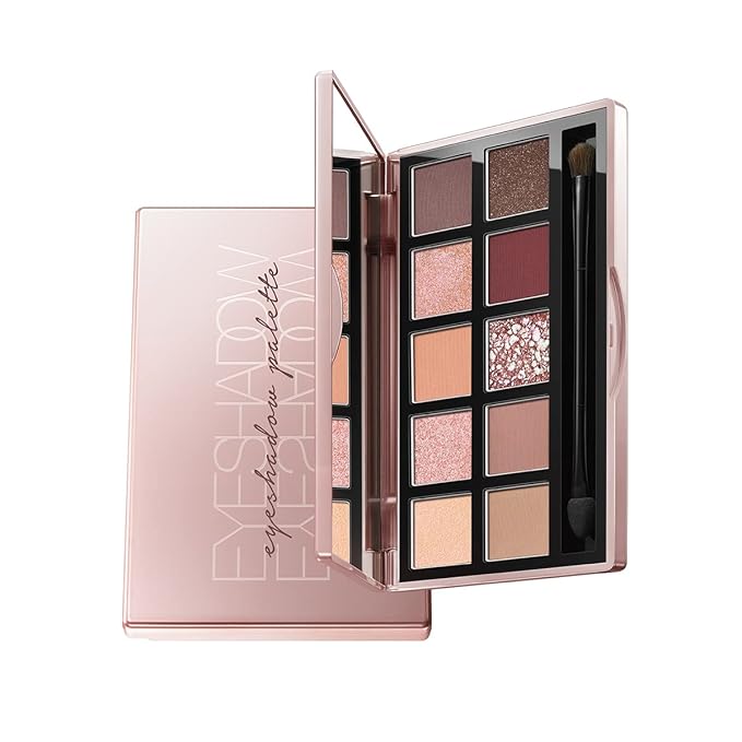 10 Color Eyeshadow Palette, Matte, Shimmer, Glitter Pigment