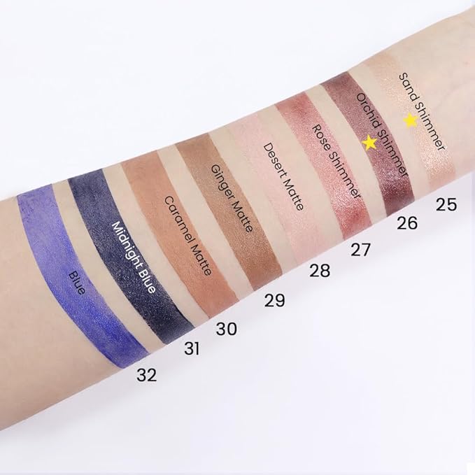 Kaely 2Pcs Cream Eyeshadow Sticks Set for Eyes Waterproof,Sand Shimmer & Orchid Shimmer Matte Eye shadow Stick Pencil Pen Bulk sombras en crema para ojos 25+26