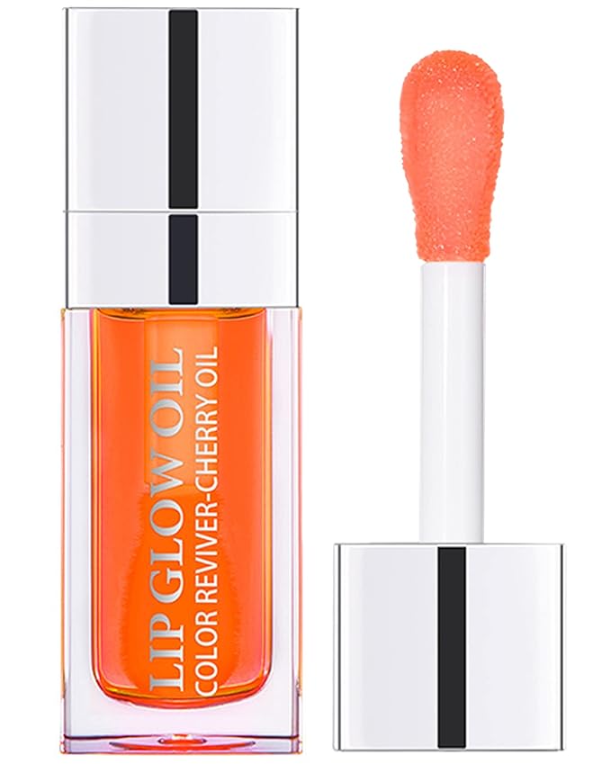 Hydrating Plumping Lip Glow Oil,Tinted Lip Gloss Lip Stain,Glow Reviver Lip Oil,Long Lasting Moisturizing Clear Lip Plumping Oil Tint for Lip Care and Dry Lips,Women's Day Makeup Gift for Women-004