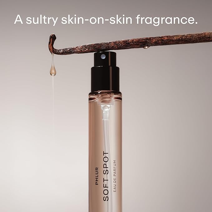 PHLUR Soft Spot Eau de Parfum - Travel Size Perfume for Women & Men Fragrance - Floral Amber Musk Perfume with Bergamot, Mandarin, Jasmine, Sandalwood & Vanilla (9.5mL)